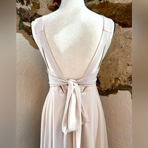 Azazie Long Alabaster White Evening Dress Size 6ish